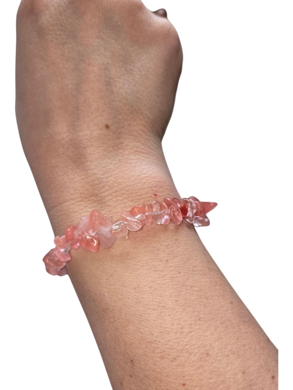 Handmade Cherry Quartz Gemstone Bracelet | Pink Crystal Healing Jewelry 302